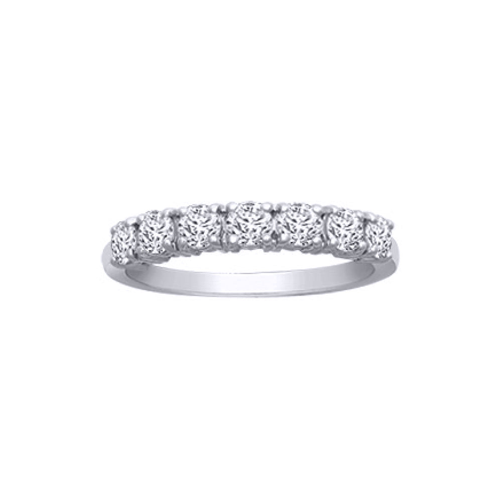 18ct White Gold  0.75ct Diamond 7 Stone Eternity Ring 3mm - 18R947-075