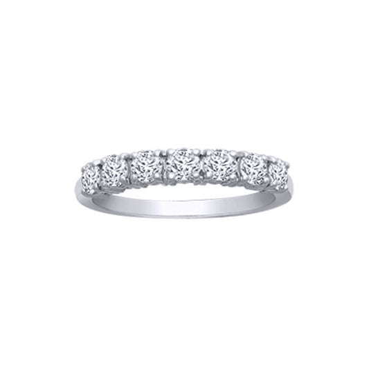 18ct White Gold  0.75ct Diamond 7 Stone Eternity Ring 3mm - 18R947-075