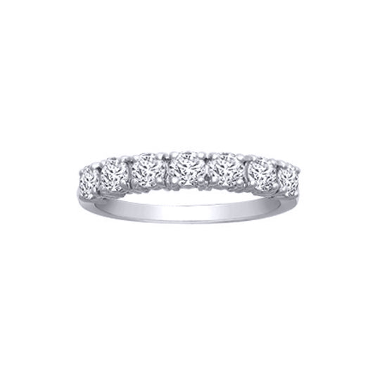 18ct White Gold  1ct Diamond 7 Stone Eternity Ring 4mm - 18R947-100