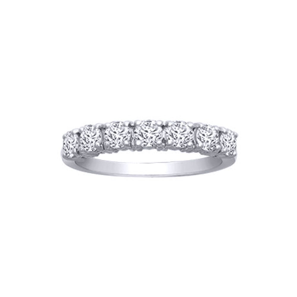 18ct White Gold  1ct Diamond 7 Stone Eternity Ring 4mm - 18R947-100