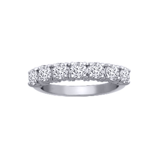 18ct White Gold  1.5ct Diamond 7 Stone Eternity Ring 4mm - 18R947-150