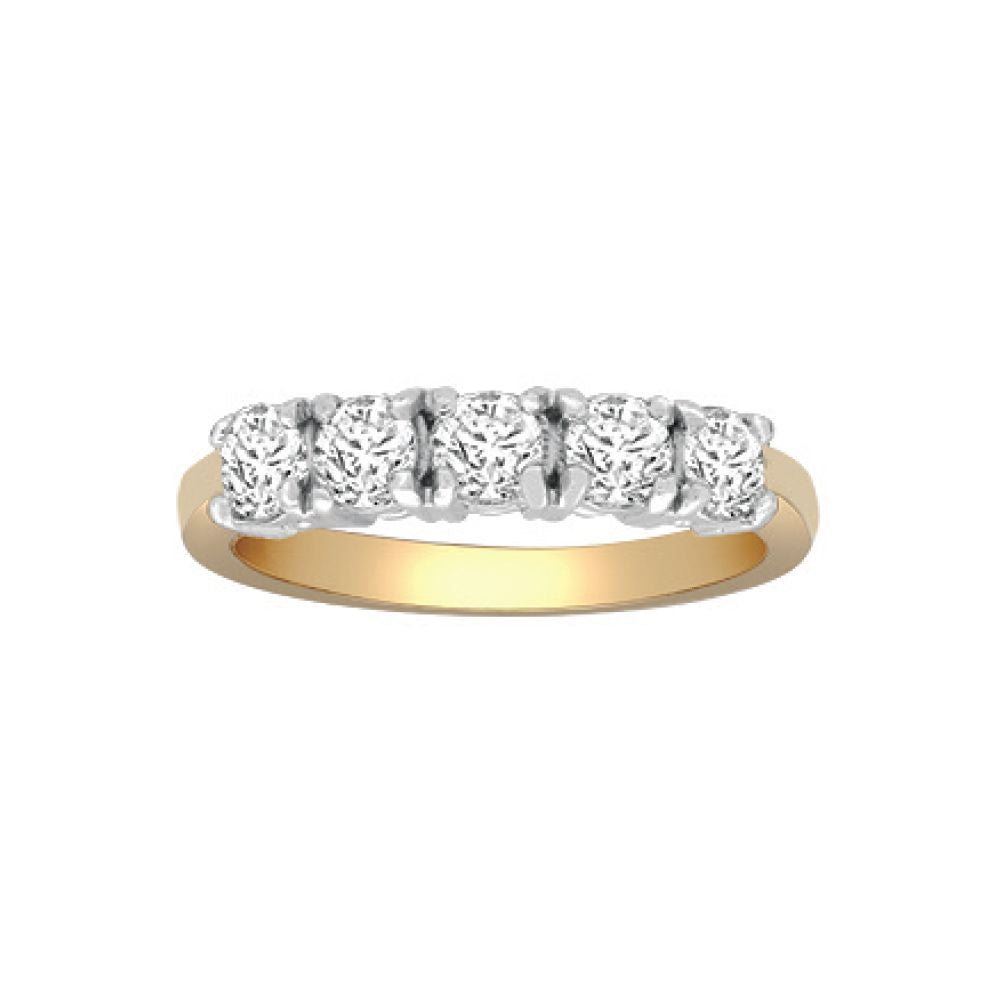 18ct 2 Colour Gold  1ct Diamond Pentalogy Eternity Ring 4mm - 18R948-100