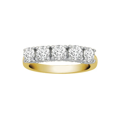 18ct Gold  1.75ct Diamond 5 Stone Pentalogy Eternity Ring - 18R948-175