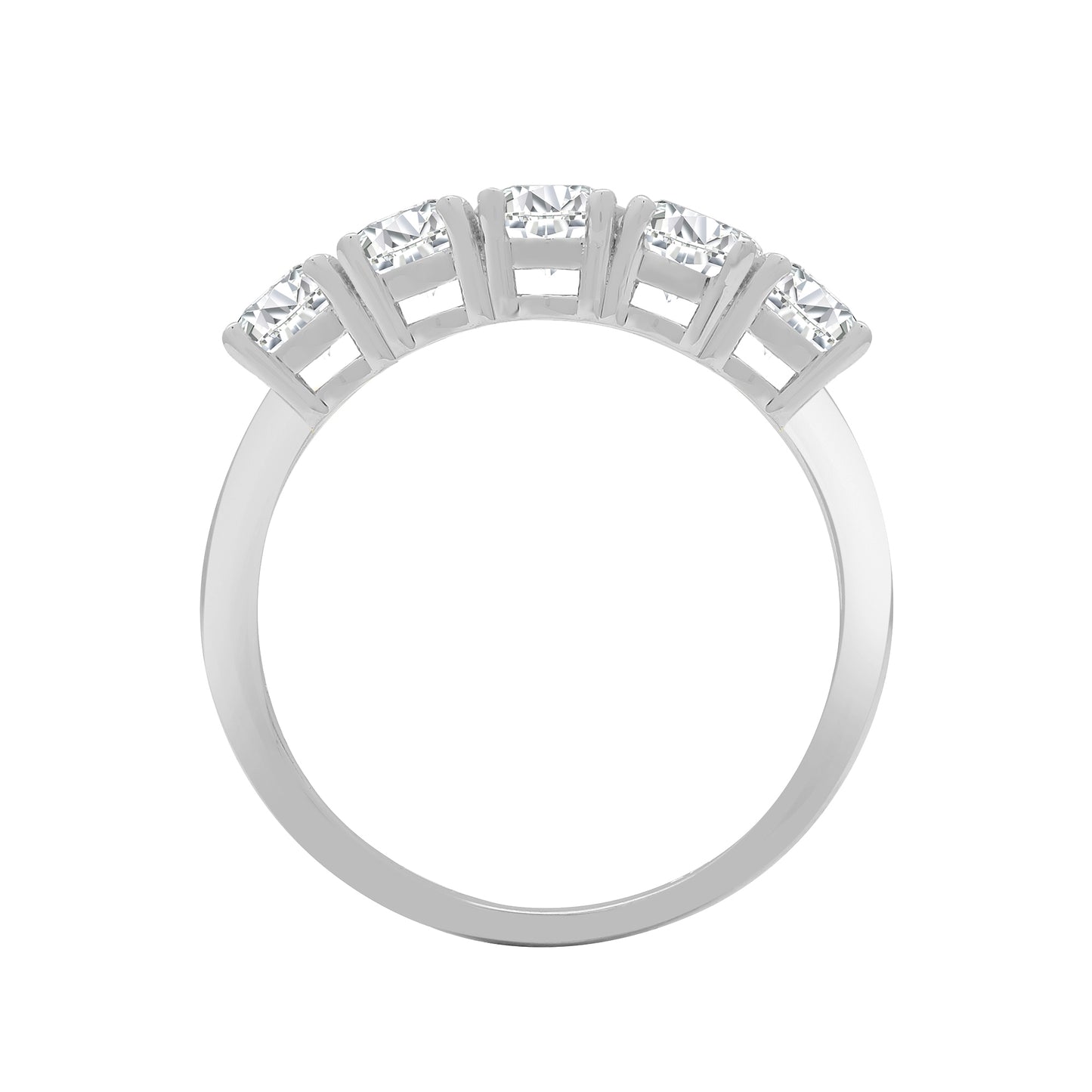 18ct White Gold  Diamond 5 Stone Pentalogy Eternity Ring 2.5mm - 18R949-025