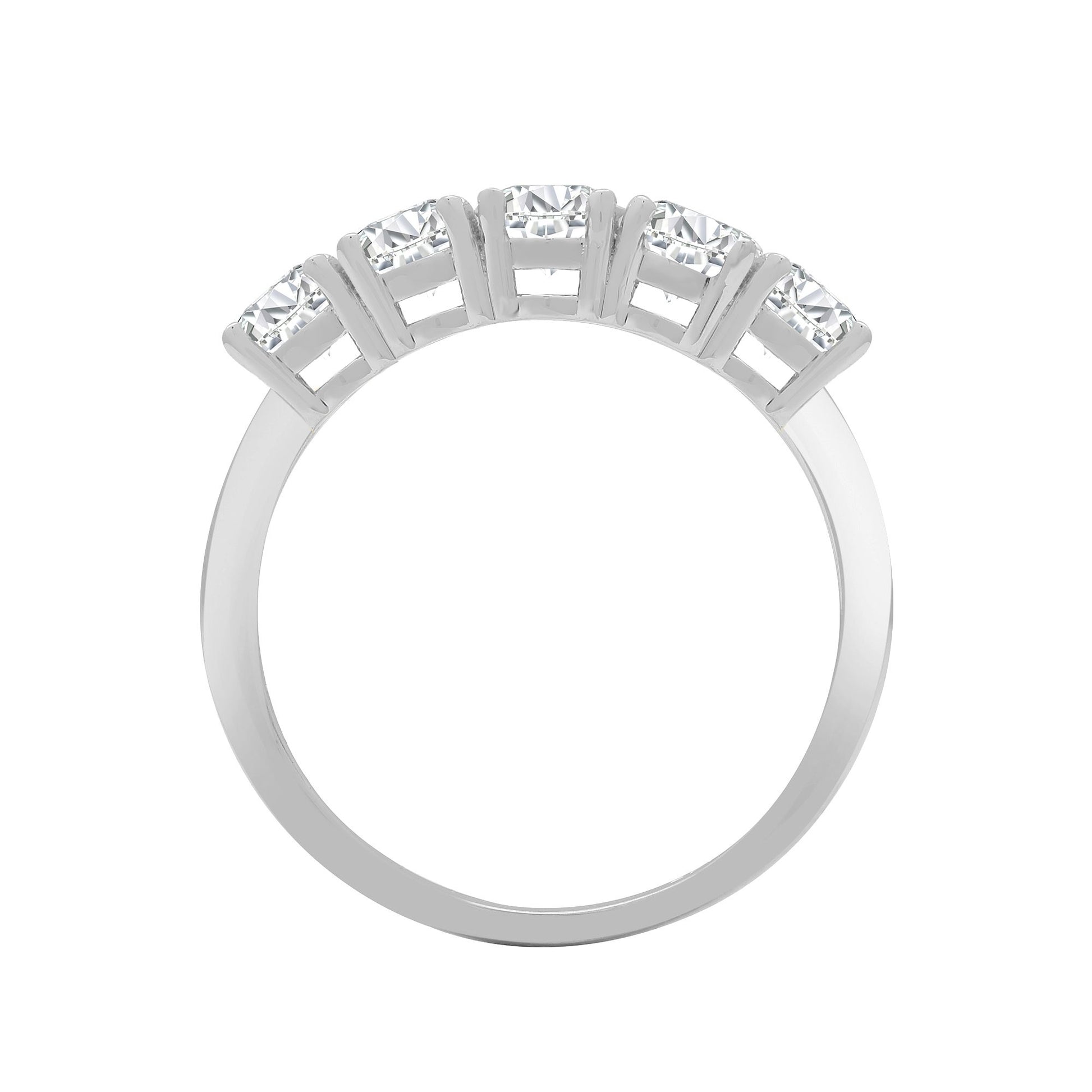 18ct White Gold  1.25ct Diamond 5 Stone Pentalogy Eternity Ring - 18R949-125