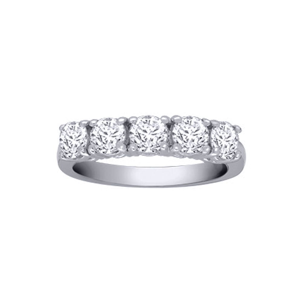 18ct White Gold  1.5ct Diamond 5 Stone Pentalogy Eternity Ring - 18R949-150