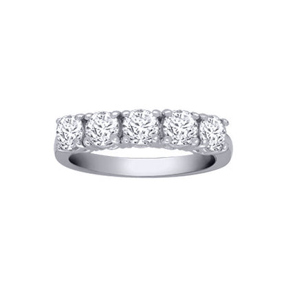 18ct White Gold  1.5ct Diamond 5 Stone Pentalogy Eternity Ring - 18R949-150