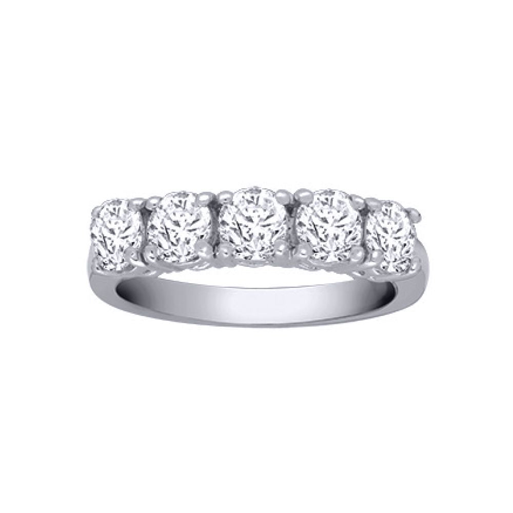 18ct White Gold  2ct Diamond 5 Stone Pentalogy Eternity Ring - 18R949-200