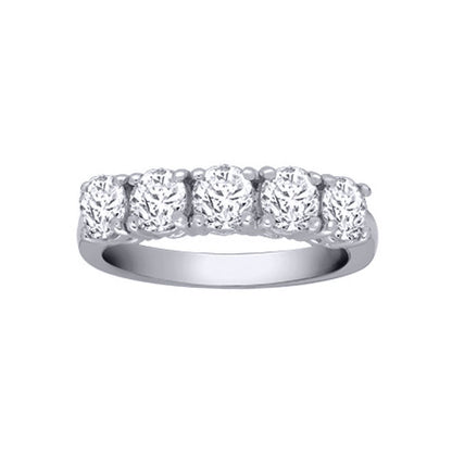 18ct White Gold  2ct Diamond 5 Stone Pentalogy Eternity Ring - 18R949-200