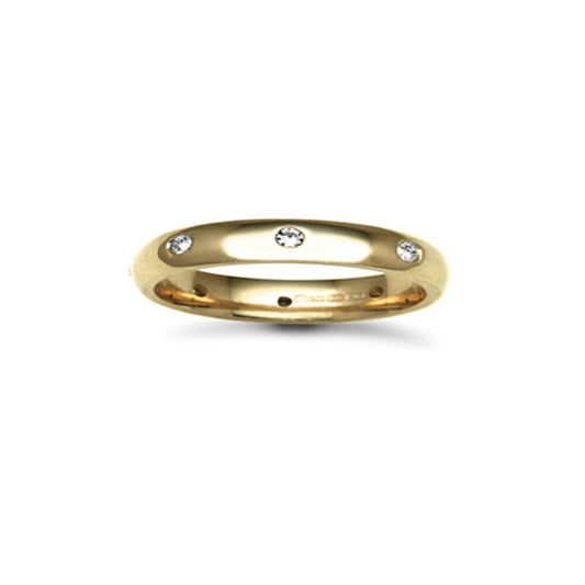 18ct Gold  3mm Court Diamond 16pts Eternity Wedding Ring - 18W005-3