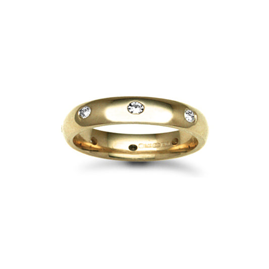 18ct Gold  4mm Court Diamond 24pts Eternity Wedding Ring - 18W005-4