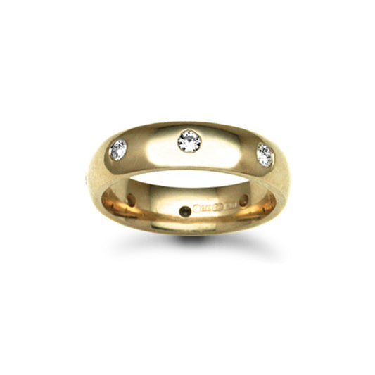 18ct Gold  5mm Court Diamond 40pts Eternity Wedding Ring - 18W005-5