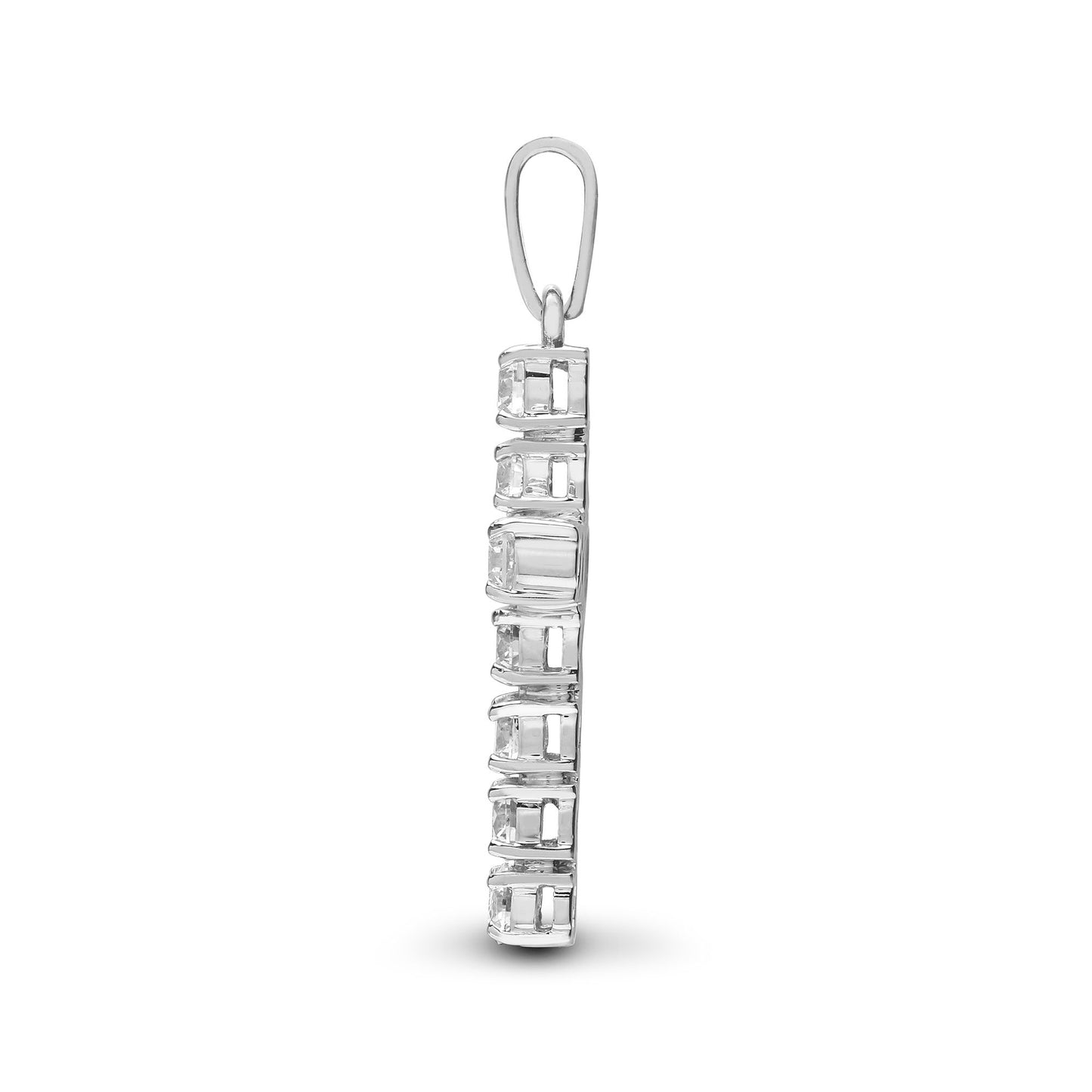 18ct White Gold  2ct Diamond Eternity Cross Pendant - 18X026