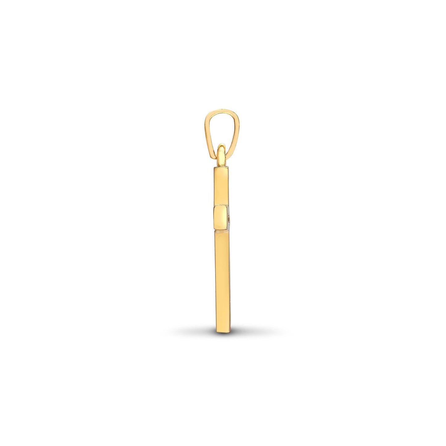 18ct Gold  0.18ct Diamond Flat Cross Pendant - 18X050