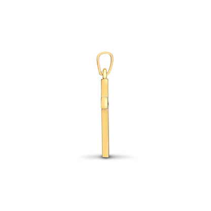18ct Gold  0.18ct Diamond Flat Cross Pendant - 18X050