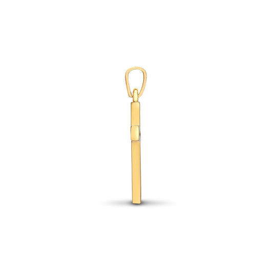 18ct Gold  0.18ct Diamond Flat Cross Pendant - 18X050