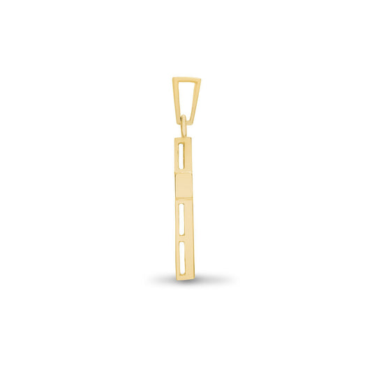 18ct Gold  0.44ct Diamond Flat Cross Pendant - 18X052