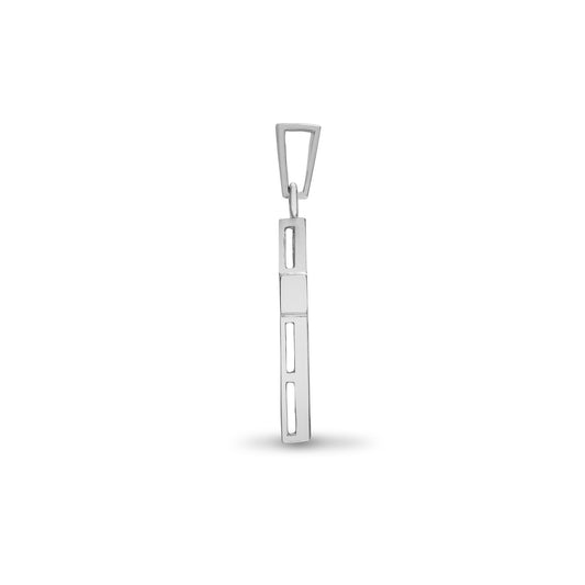 18ct White Gold  0.44ct Diamond Flat Cross Pendant - 18X053