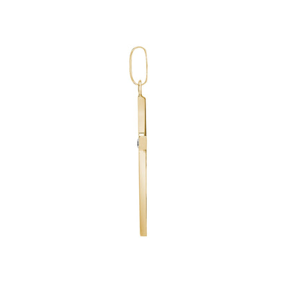 18ct Gold  0.03ct Diamond Minimalist Solitaire Cross Pendant - 18X106