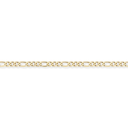 9ct Gold  3+1 Figaro Pendant Chain Anklet 2.9mm gauge 9.5 inch - CNNR02008C