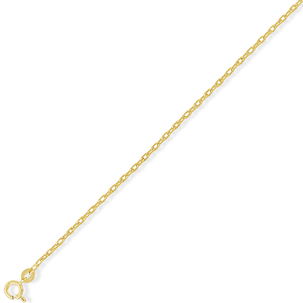 9ct Gold  Oval Belcher Pendant Chain Bracelet 1.9mm 7.25 inch - CNNR02014A