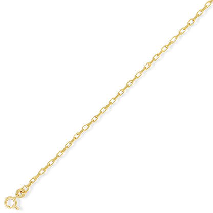 9ct Gold  Oval Belcher Pendant Chain Necklace - 2.1mm - CNNR02014B