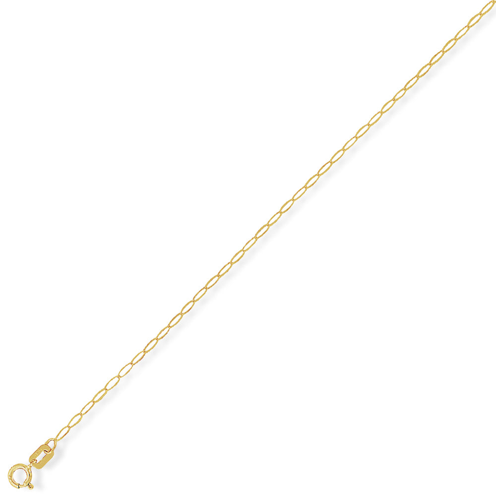 9ct Yellow Gold  Oval Belcher Pendant Chain Necklace - 1.6mm gauge - CNNR02015D