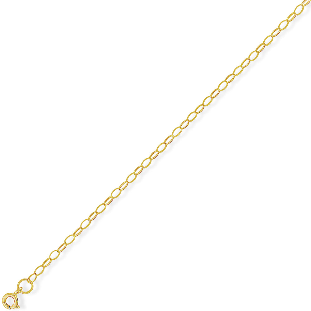 9ct Gold  Oval Belcher Pendant Chain Bracelet 2.8mm 7.25 inch - CNNR02015E