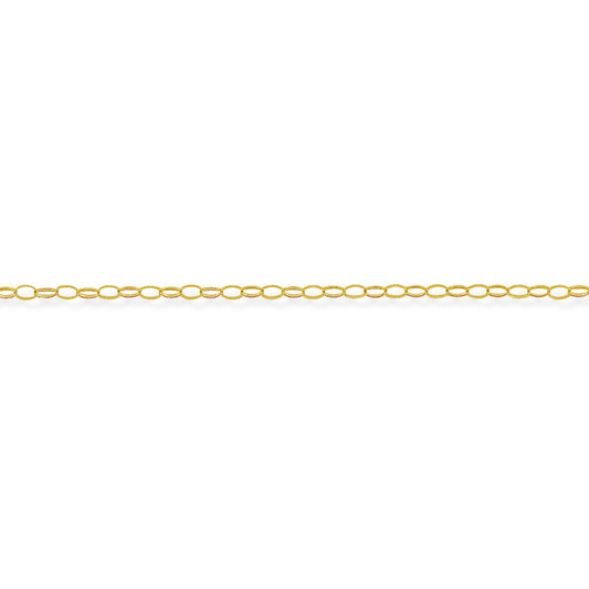 9ct Gold  Oval Belcher Pendant Chain Necklace - 2.8mm gauge - CNNR02015E