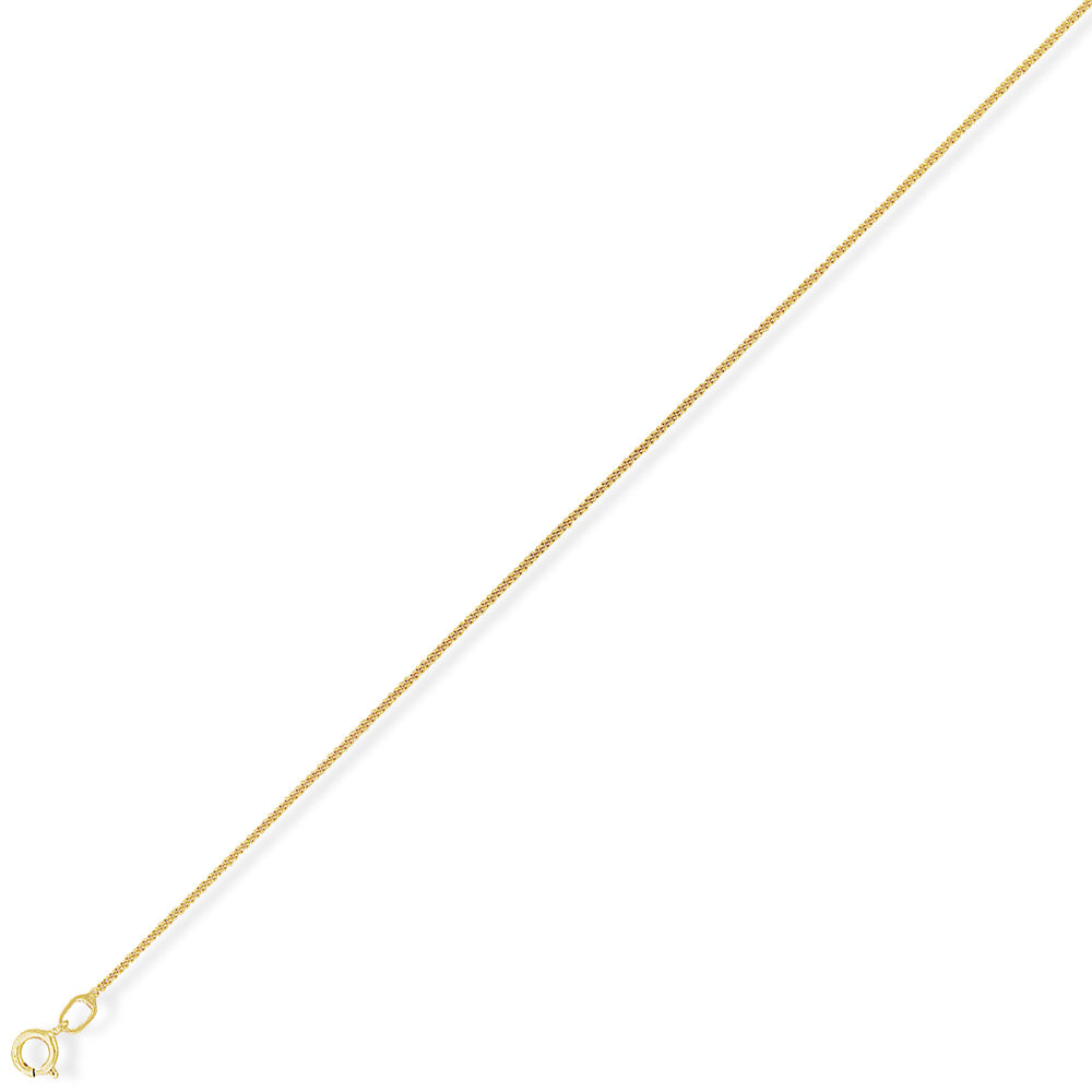 9ct Gold  Diamond-Cut Curb Pendant Chain Necklace - 0.65mm gauge - CNNR02024C
