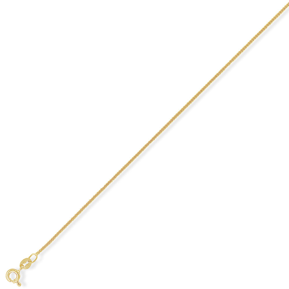 18ct Gold  Tight Link Curb Pendant Chain Necklace 0.92mm - CBNR02046