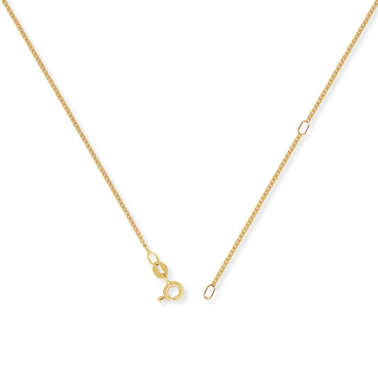 9ct Gold  Tight Diamond-Cut Curb Pendant Chain Necklace 16-18 inch - CNNR02025L-18