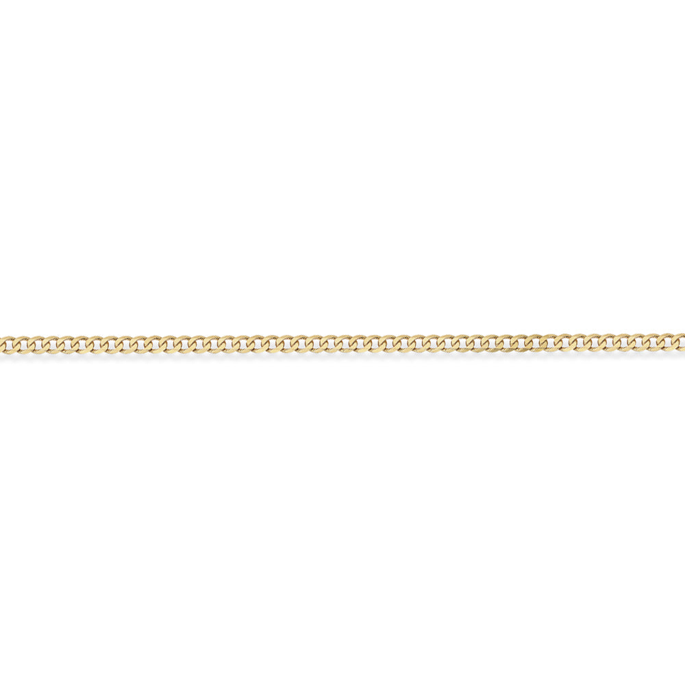 9ct Gold  Quality Curb Pendant Chain Anklet 2mm gauge 9.5 inch - CNNR02026