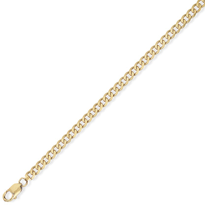 9ct Gold  Quality Curb Pendant Chain Bracelet 3.1mm gauge 5 inch - CNNR02026A