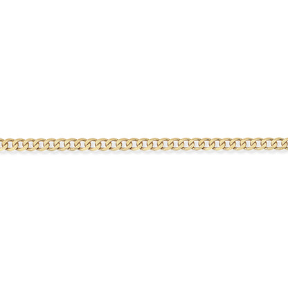 9ct Gold  Curb Pendant Chain Bracelet 3.1mm gauge 8.25 inch - CNNR02026A