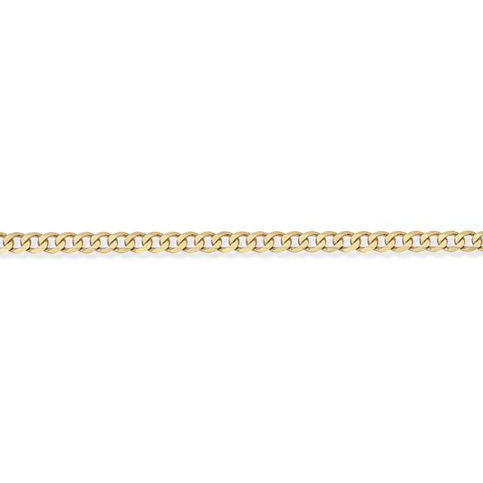 9ct Gold  Curb Pendant Chain Bracelet 3.1mm gauge 7.25 inch - CNNR02026A