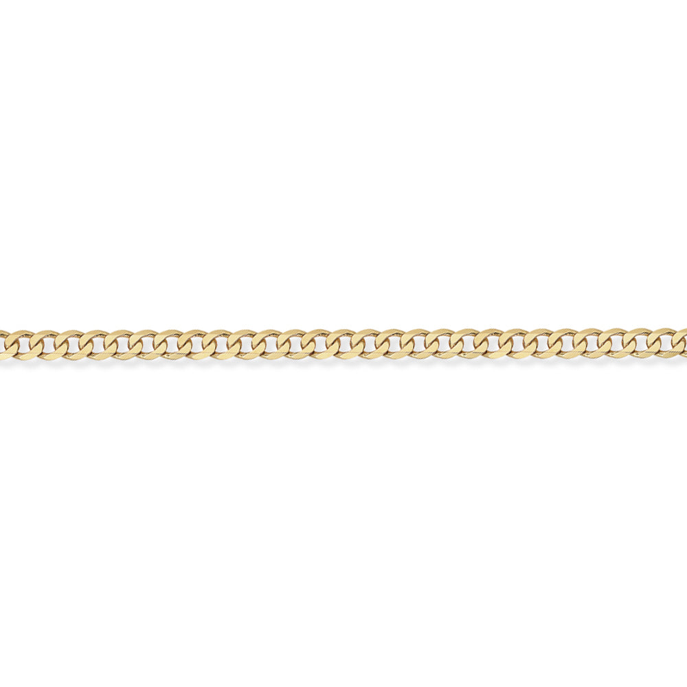 9ct Gold  Curb Pendant Chain Bracelet 3.1mm gauge 7.25 inch - CNNR02026A