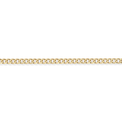 9ct Gold  Curb Pendant Chain Bracelet 3.1mm gauge 7.25 inch - CNNR02026A