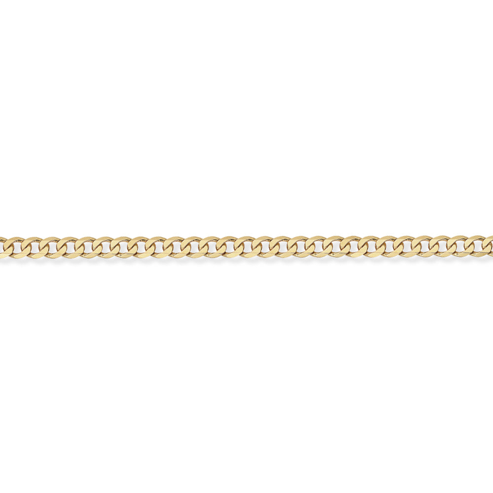 9ct Gold  Curb Pendant Chain Bracelet 3.1mm gauge 8.25 inch - CNNR02026A