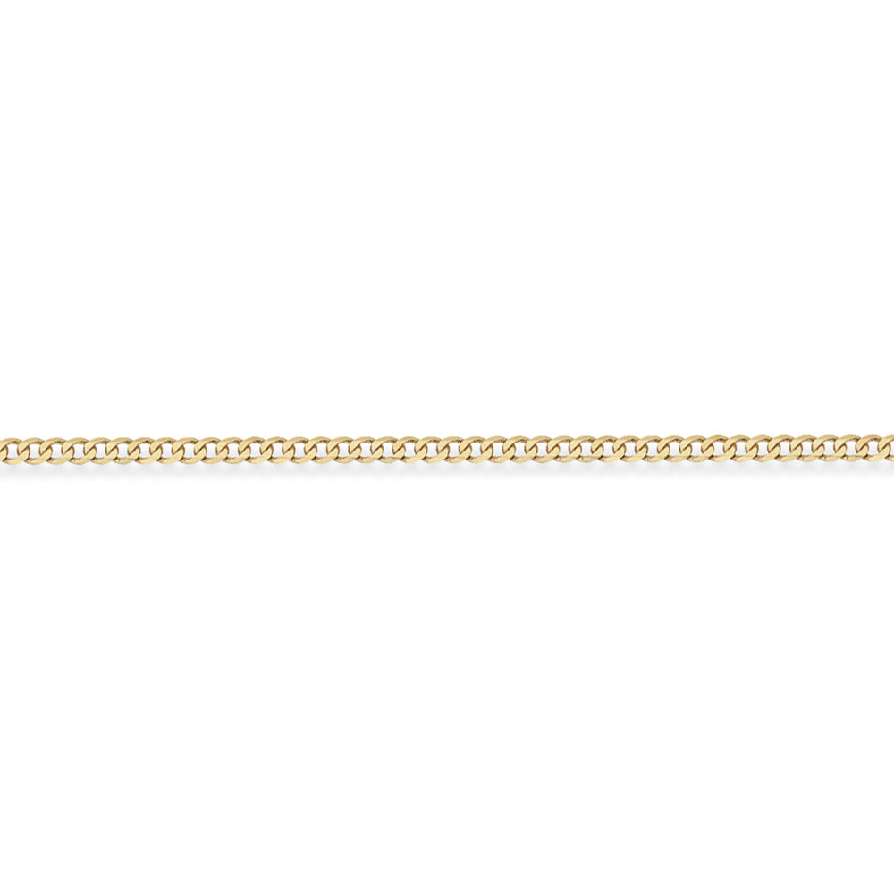 9ct Gold  Quality Curb Pendant Chain Bracelet 2.1mm gauge 5 inch - CNNR02026C