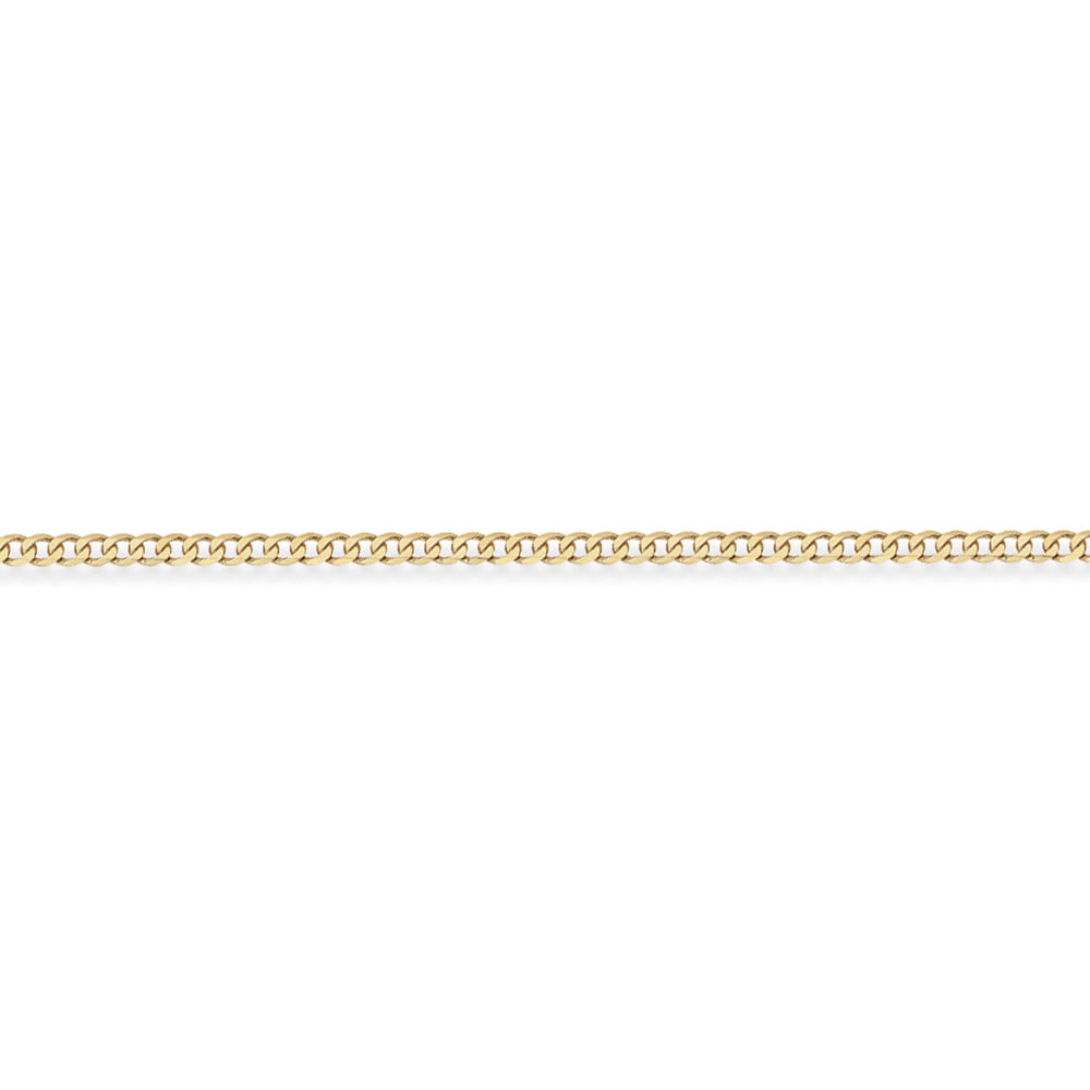 9ct Gold  Quality Curb Pendant Chain Anklet 2.1mm gauge 9.5 inch - CNNR02026C