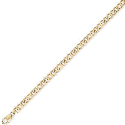 9ct Gold  Curb Pendant Chain Bracelet 4.3mm gauge 8.25 inch - CNNR02026D