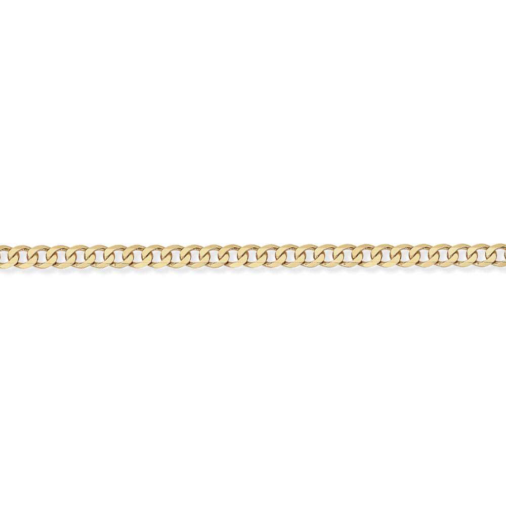 9ct Gold  Curb Pendant Chain Bracelet 4.3mm gauge 7.25 inch - CNNR02026D