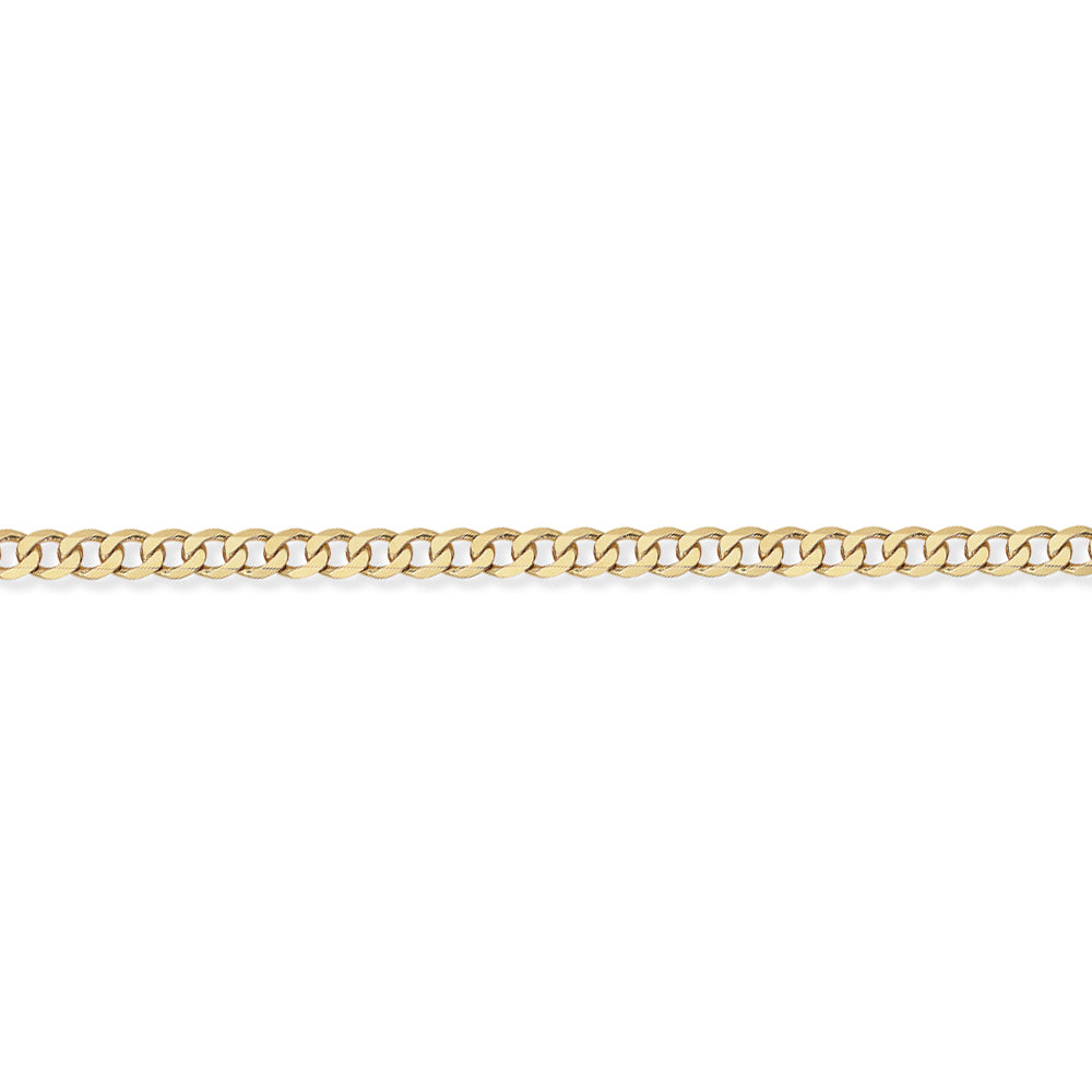 9ct Gold  Curb Pendant Chain Bracelet 4.3mm gauge 8.25 inch - CNNR02026D