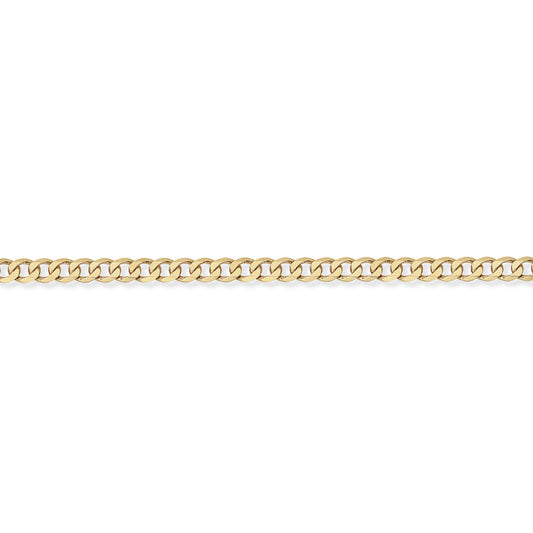 9ct Gold  Curb Pendant Chain Bracelet 4.3mm gauge 7.25 inch - CNNR02026D