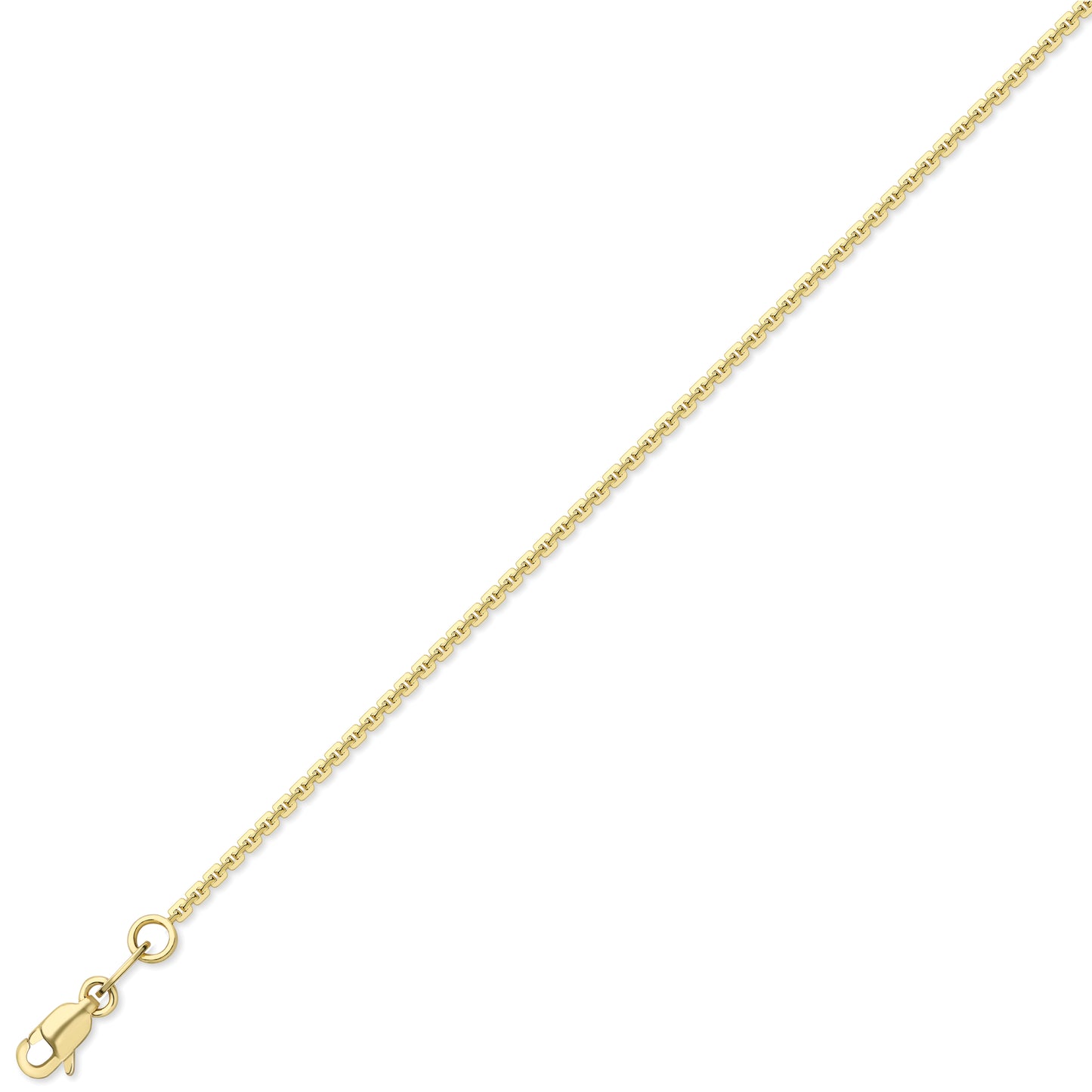 9ct Gold  Square Edge Trace Link Pendant Chain Necklace 1.2mm - CNNR02754