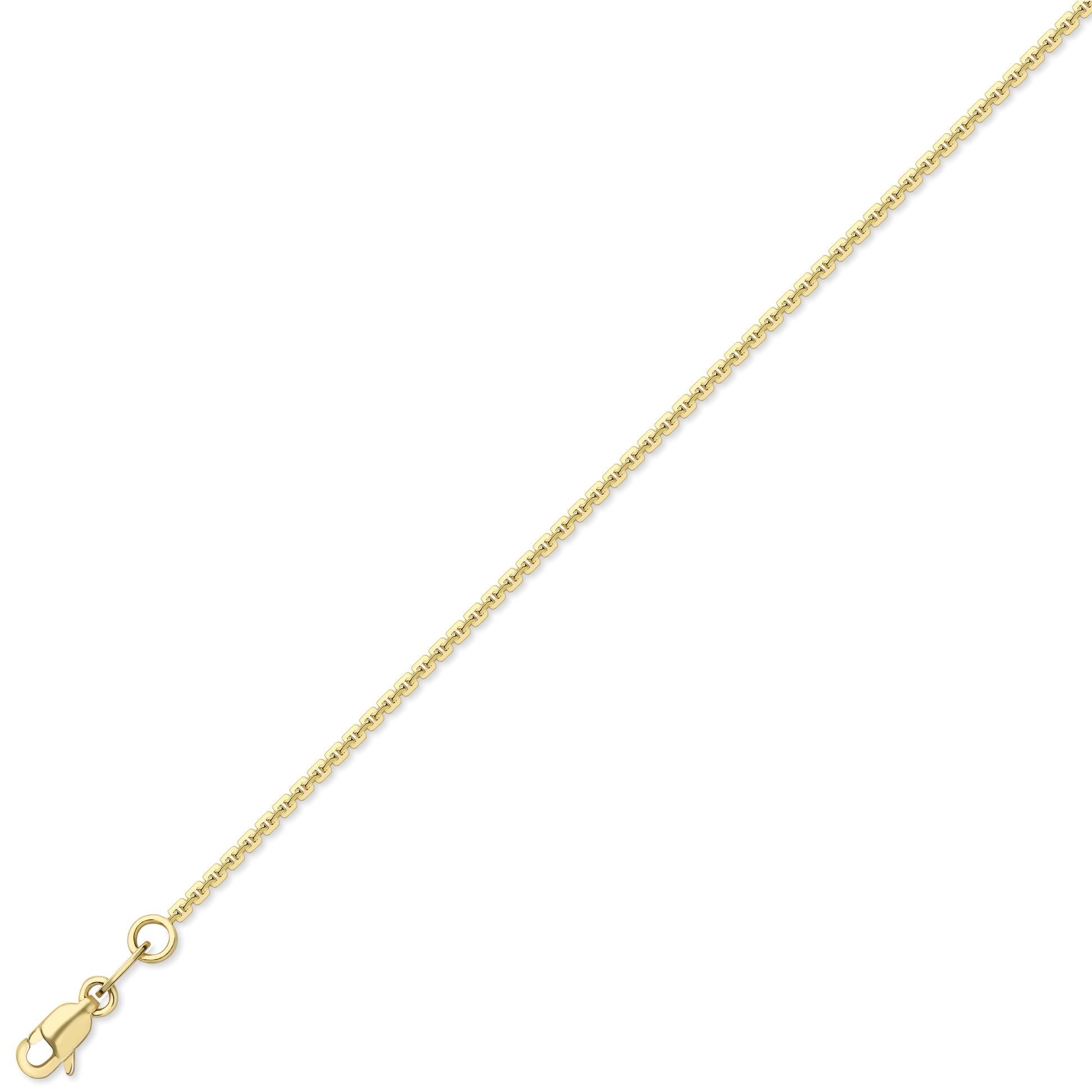 9ct Gold  Square Edge Trace Link Pendant Chain Necklace 1.2mm - CNNR02754