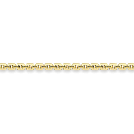 9ct Gold  Square Edge Trace Link Pendant Chain Necklace 1.2mm - CNNR02754