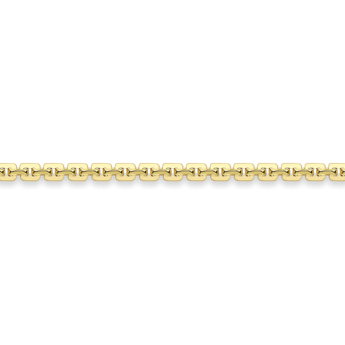 9ct Gold  Square Edge Trace Link Pendant Chain Necklace 1.2mm - CNNR02754