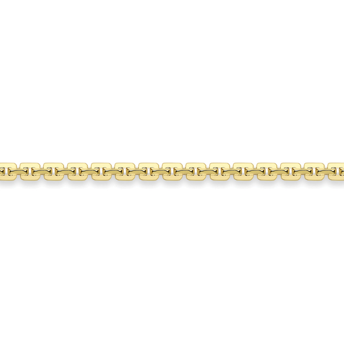 18ct Gold  Square Link Trace Pendant Chain Necklace 1.2mm - CBNR02754
